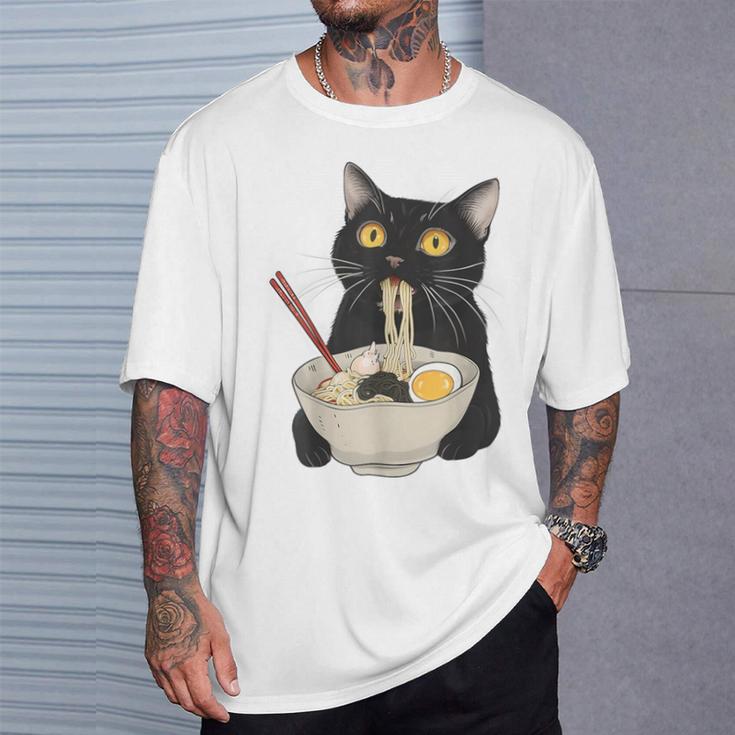 おもしろ猫 ラーメン ヴィンテージ 和麺 Tシャツ 彼への贈り物