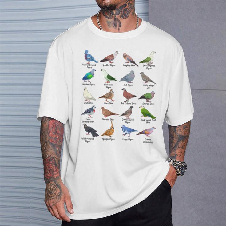 さまざまな種類のハト ハト 長袖tシャツ Tシャツ 彼への贈り物