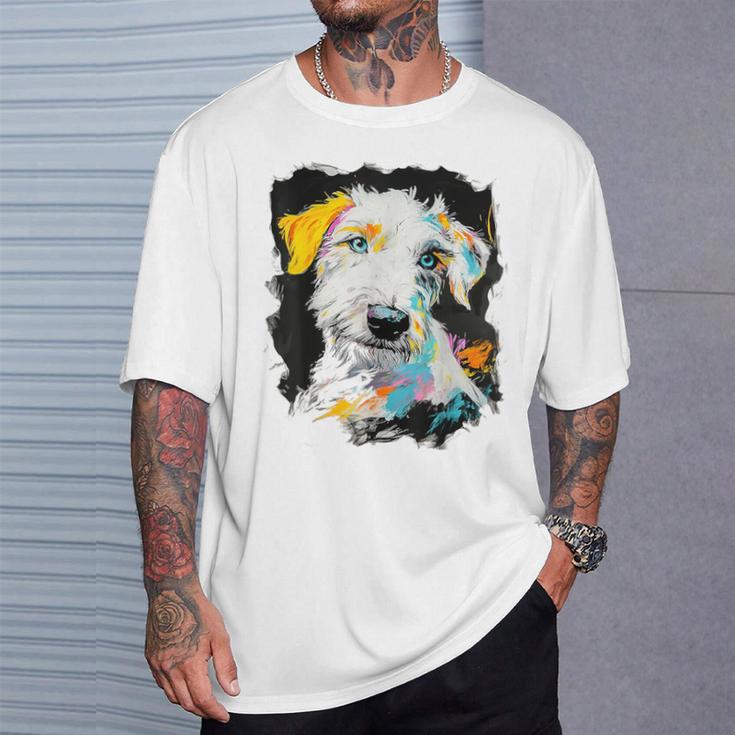 アイリッシュウルフハウンド 犬 モチーフ ペット 青い目 アイリッシュウルフハウンド Tシャツ 彼への贈り物