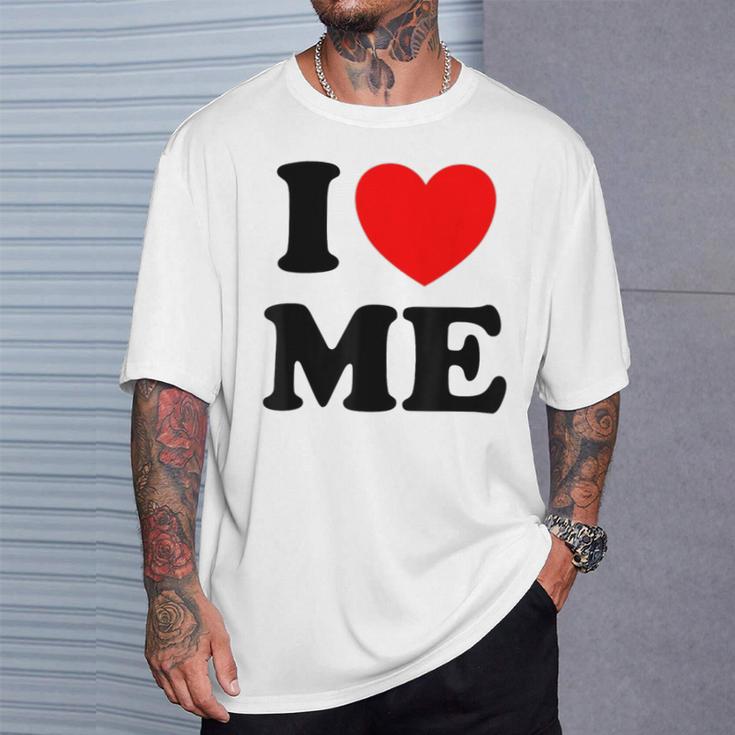 アイ・ラヴ・ミーシャツ I レッド・ハート・ミーアイ・ラヴ・マイセルフ & アイ・ファニー Tシャツ 彼への贈り物