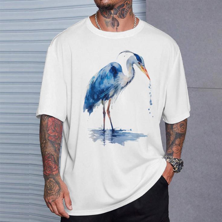 アオサギ バードウォッチング Tシャツ 彼への贈り物