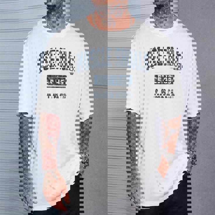 アラバマ州マッスルショールズアラバマ州ヴィンテージスポーツエスタブリッシュドネイビーデス Tシャツ 彼への贈り物