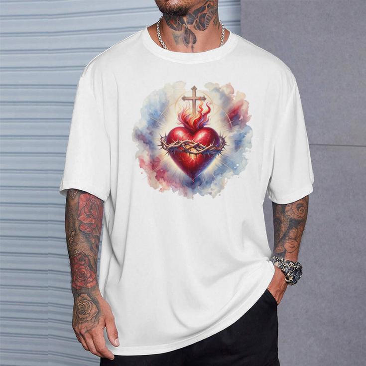 イエスの聖心 カトリック 献身 信仰 Tシャツ 彼への贈り物