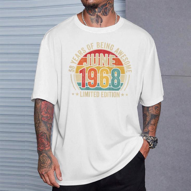 オンバック 1968年6月から素晴らしいヴィンテージレトロ58歳の誕生日 Tシャツ 彼への贈り物