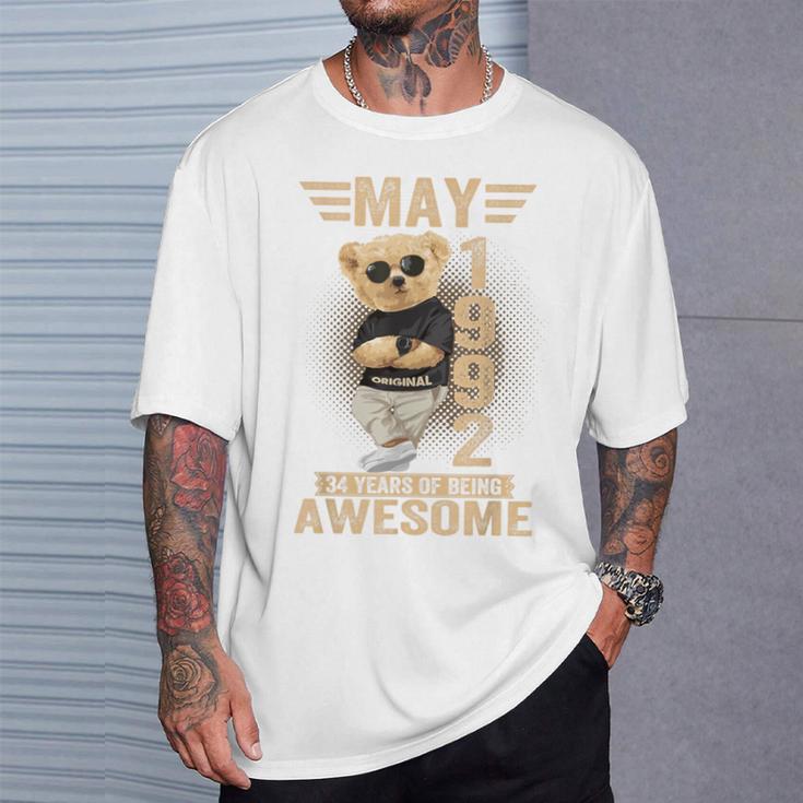 オンバック 5月34日 誕生日 男性 女性 1992 テディベア Tシャツ 彼への贈り物