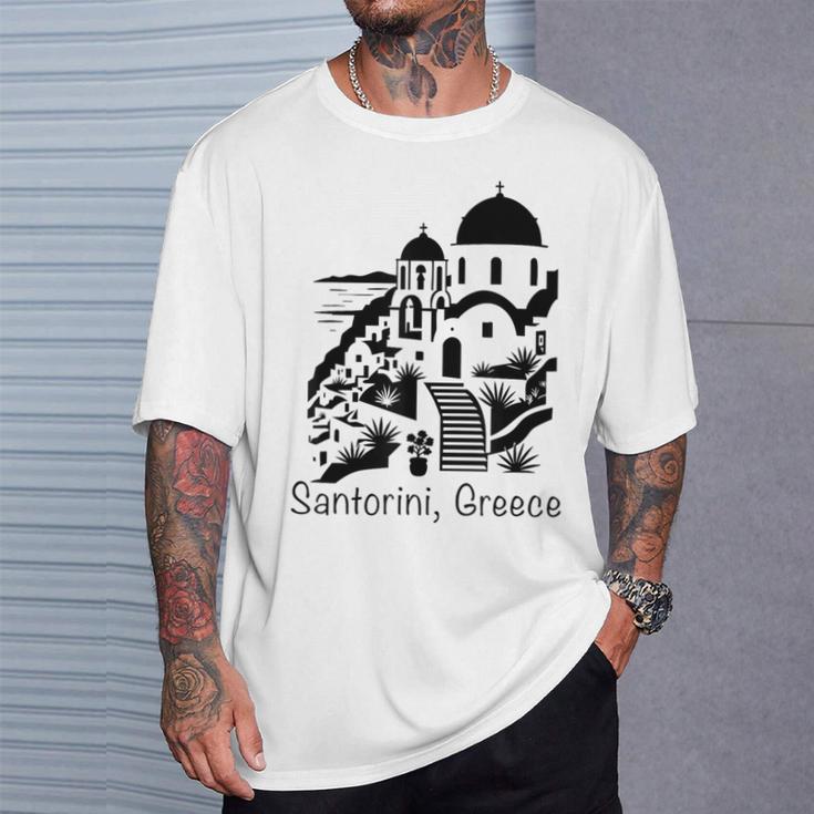 サントリーニ島 ギリシャ お土産 キクラデス諸島 エーゲ海 ギリシャ Tシャツ 彼への贈り物