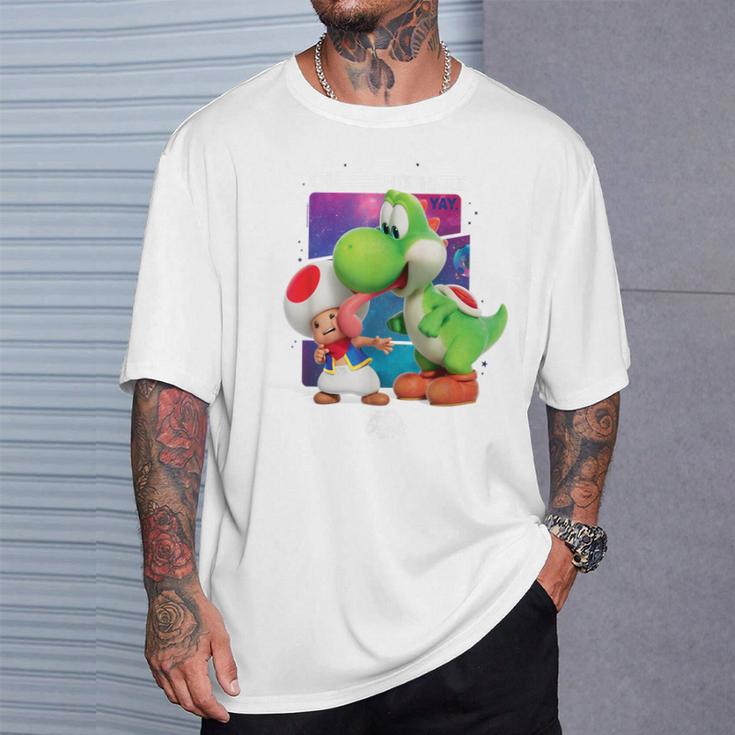 ザ・スーパーマリオギャラクシー・ムービー Toad And Yoshi Galaxy Fun Tシャツ 彼への贈り物