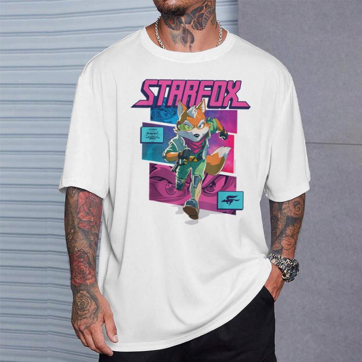 ザ・スーパーマリオギャラクシー・ムービーtarfox Fox Mccloud Action Tシャツ 彼への贈り物
