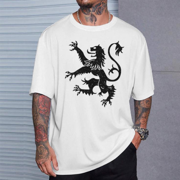 スコットランドライオンランパントシンボル ブラック Tシャツ 彼への贈り物