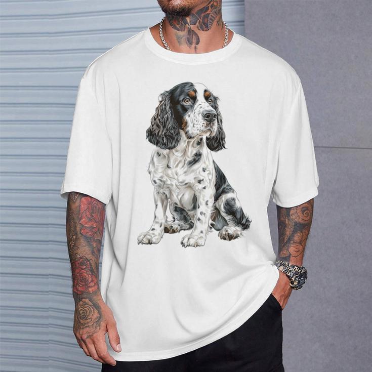 スプリンガー スパニエル 犬 モチーフ ペット 作品 スプリンガー スパニエル Tシャツ 彼への贈り物
