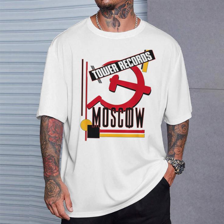 タワーレコード モスクワ レトロ ヴィンテージ 音楽 Tシャツ 彼への贈り物