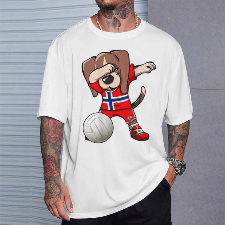 ダビングビーグル犬 ノルウェージャージ ノルウェーバレーボール愛好家 Tシャツ 彼への贈り物