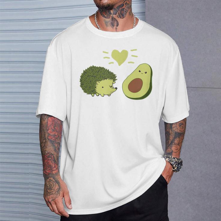 ハリネズミ アボカド ラブ Tシャツ 彼への贈り物