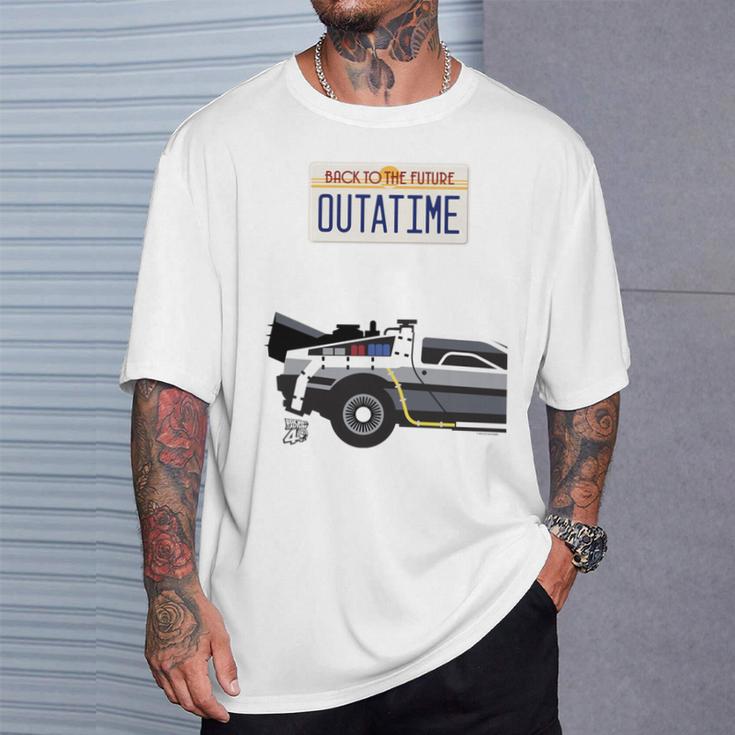 バック・トゥ・ザ・フューチャー Outatime ナンバープレート 長袖tシャツ Tシャツ 彼への贈り物