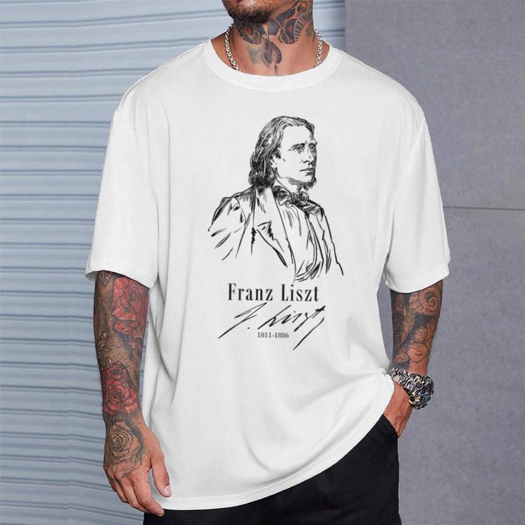 フランツ・リスト、クラシック音楽 ピアノ-Franz Liszt Classical Music-Piano Tシャツ 彼への贈り物