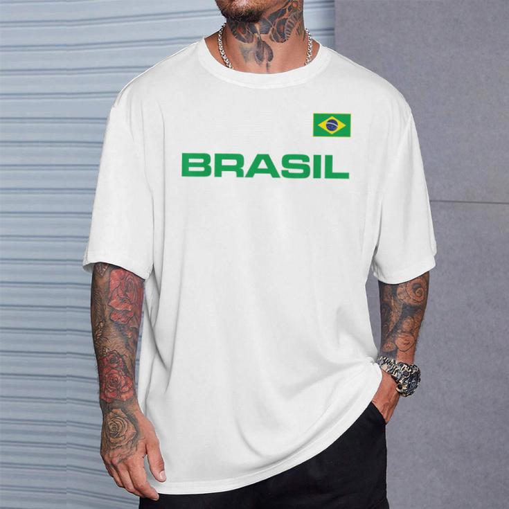 ブラジル ブラジル フラッグ アスレチック ジャージスタイル Tシャツ 彼への贈り物