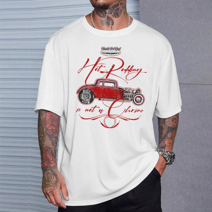 ホットロッド ホットロッド ハイボーイ T-バケツ ロッカリー 1930年代 ピンストライプ Tシャツ 彼への贈り物