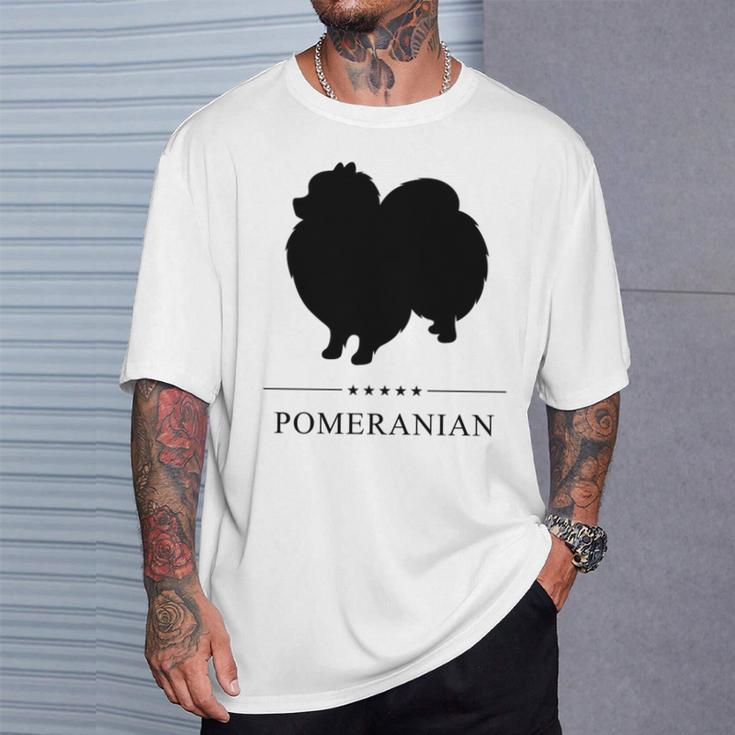 ポメラニアンブラックシルエット 長袖tシャツ Tシャツ 彼への贈り物