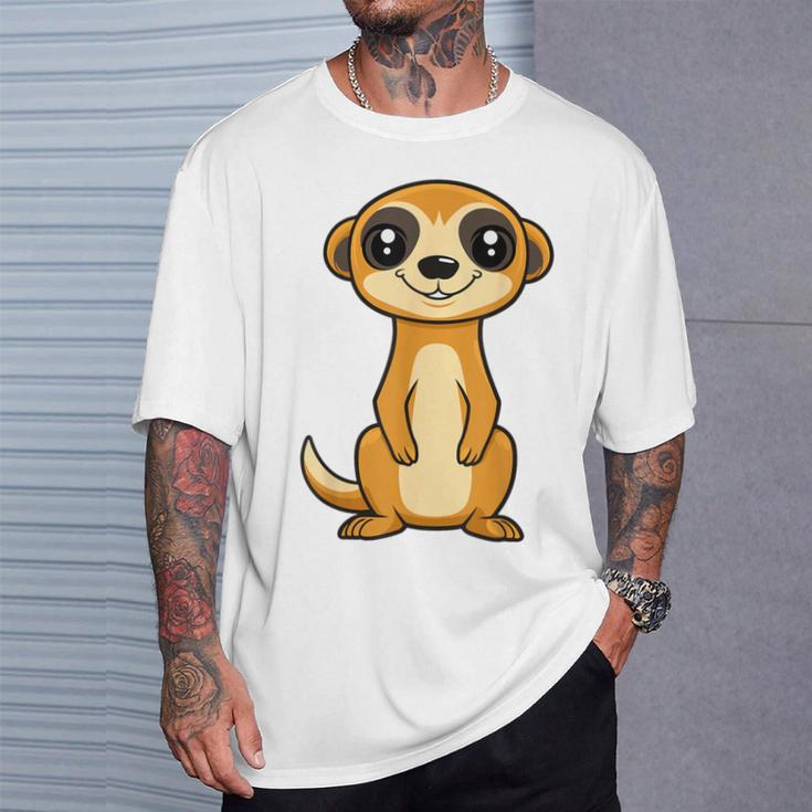 ミニマリストのミーアキャット 動物 シンプルでかわいいミーアキャット Tシャツ 彼への贈り物