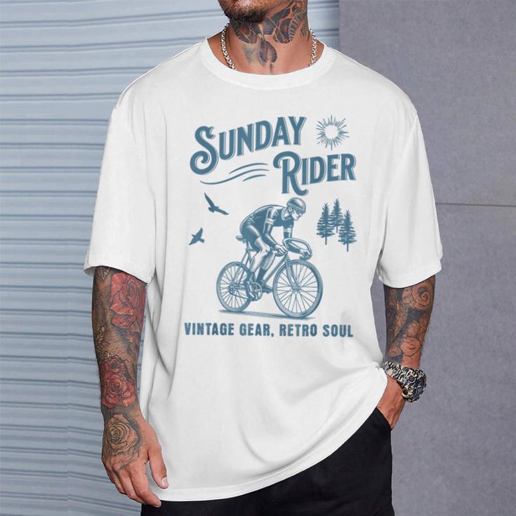 レトロ サイクリング サイクリスト 自転車 バイク サンデー ライド クラブ レース Tシャツ 彼への贈り物