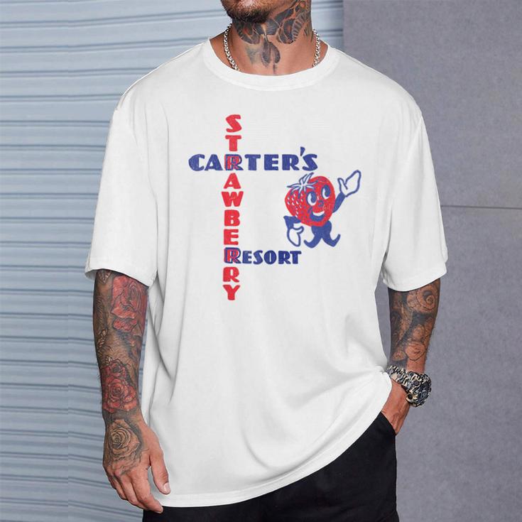 レトロ ホテル カーターズ ストロベリー リゾート カリフォルニア Tシャツ 彼への贈り物