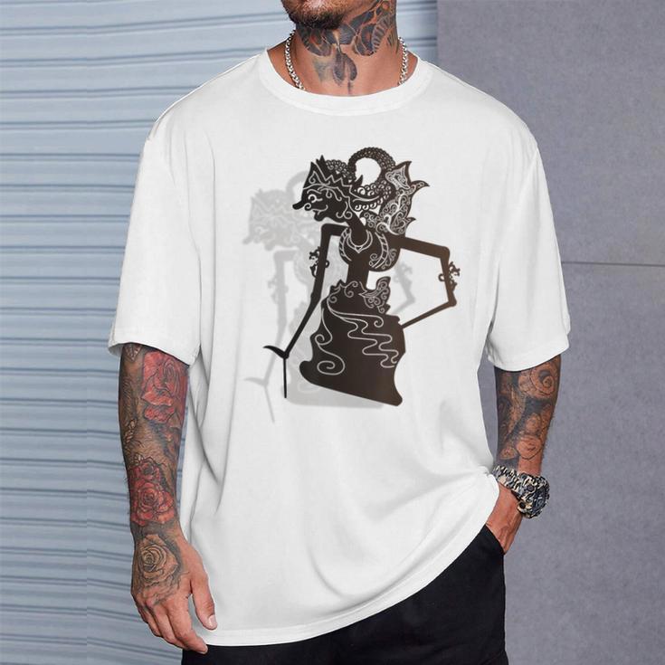 ワヤン インドネシア文化 人形 部族 Tシャツ 彼への贈り物