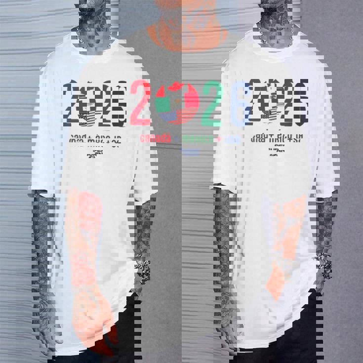 ワールドカップ2026開催国サッカーデザイン Tシャツ 彼への贈り物