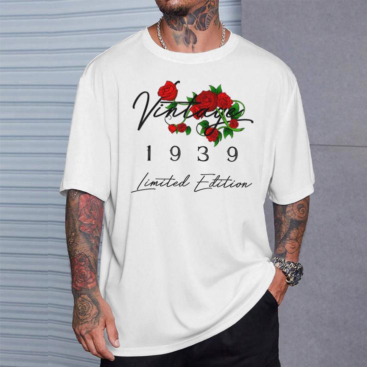 ヴィンテージ 87歳の誕生日 デコレーション ヴィンテージ 1939 87歳 Tシャツ 彼への贈り物
