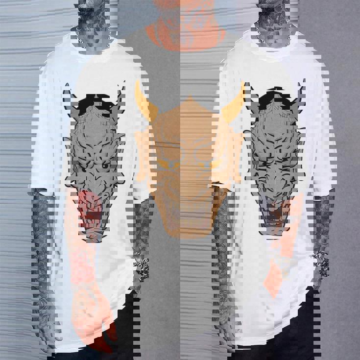 ヴィンテージの般若能面、浮世絵スタイル Tシャツ 彼への贈り物