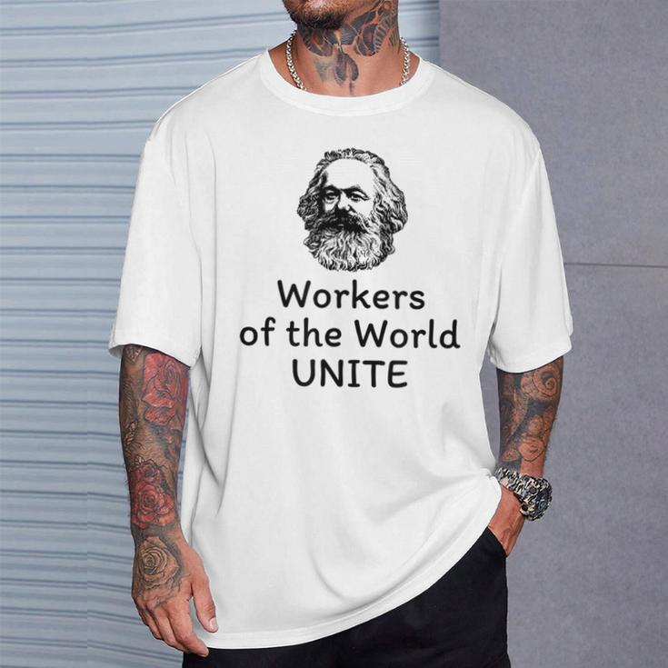 世界労働者たち団結 共産主義マニフェスト カール・マルクス Tシャツ 彼への贈り物