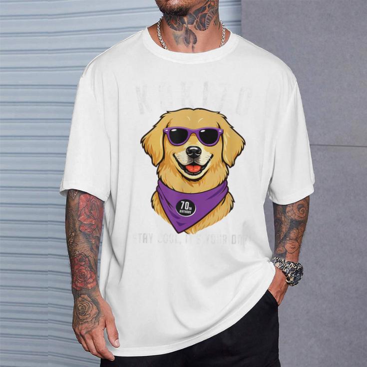 古希祝い 犬 ゴールデン レトリバー サングラス 父 男性 女性 母 犬好き 70歳 おもしろ Tシャツ 彼への贈り物