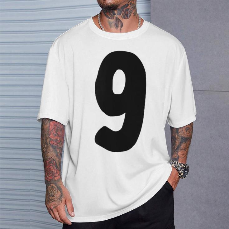 数字 9 太字 ブラック Tシャツ 彼への贈り物