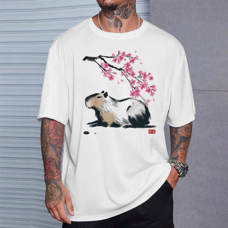 日本のカピバラ・桜美的カピバラ Tシャツ 彼への贈り物