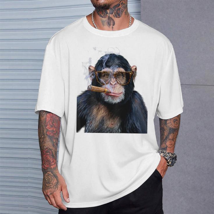 煙草を吸うチンパンジー たばこ Tシャツ 彼への贈り物