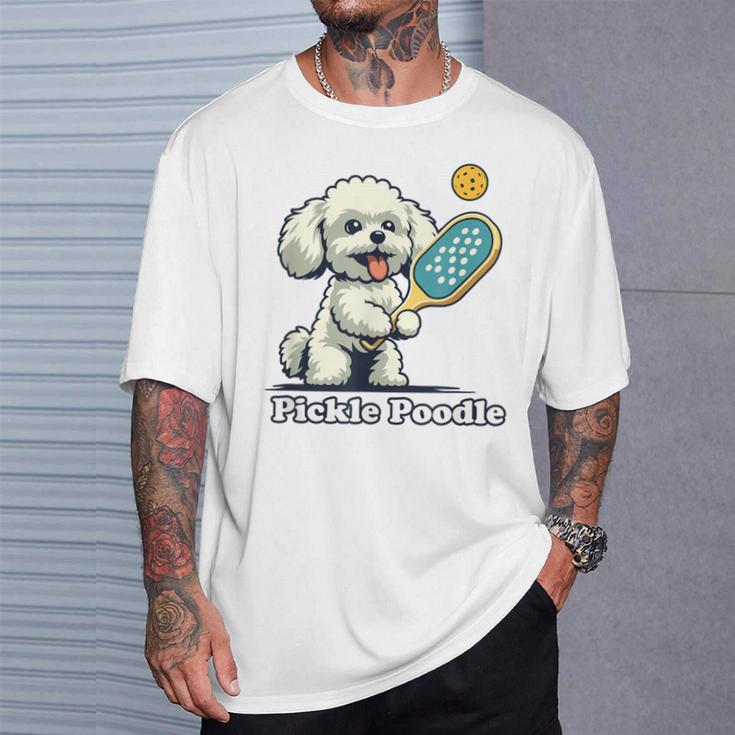 犬 遊び ピックルボール マルチーズ プードル 面白い ピクルスプードル Tシャツ 彼への贈り物
