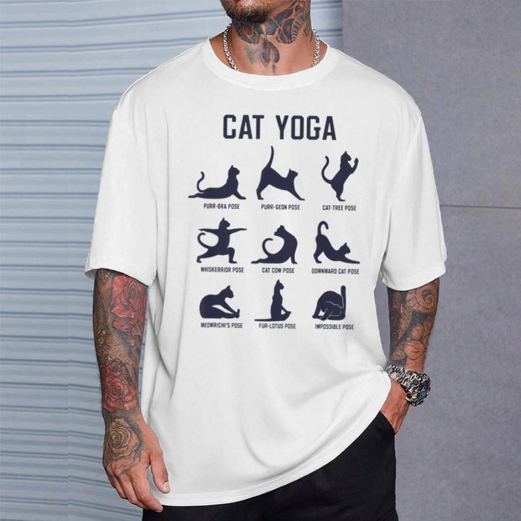 猫のヨガのポーズ Tシャツ 彼への贈り物