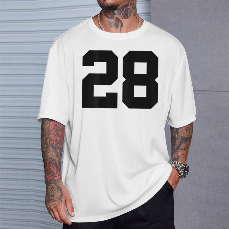 番号28 背面 スポーツチームジャージ番号 Tシャツ 彼への贈り物