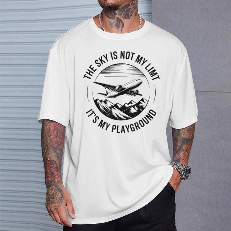 空は私の限界ではない 飛行機デザイン Tシャツ 彼への贈り物