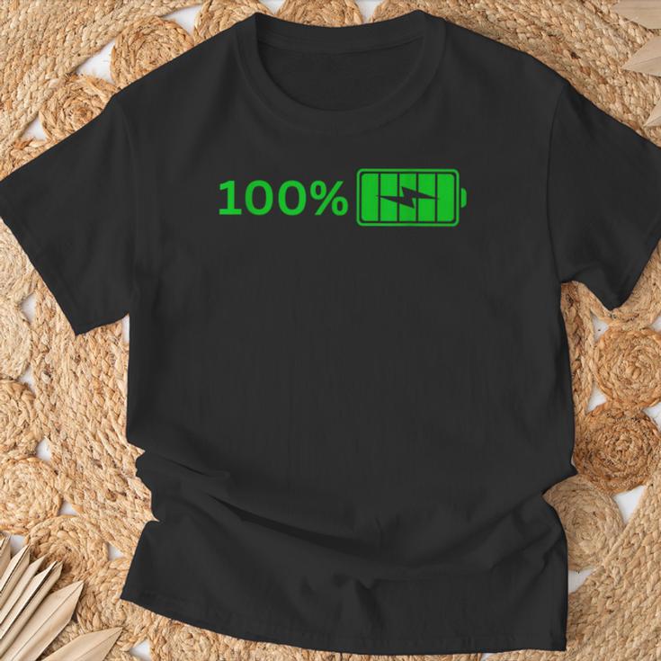 100バッテリー – 100バッテリー I おもしろい 高エネルギーパーセント Tシャツ 高齢者への贈り物