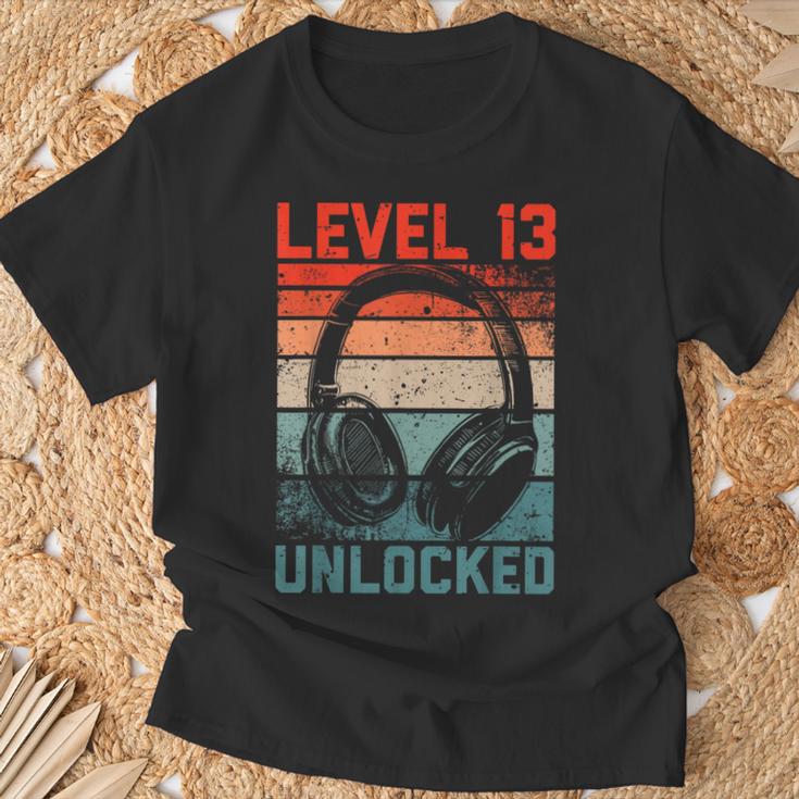 13 Geburtstag Jungenideo Gamer Level 13 Unlocked Jungs T-Shirt Geschenke für alte Männer