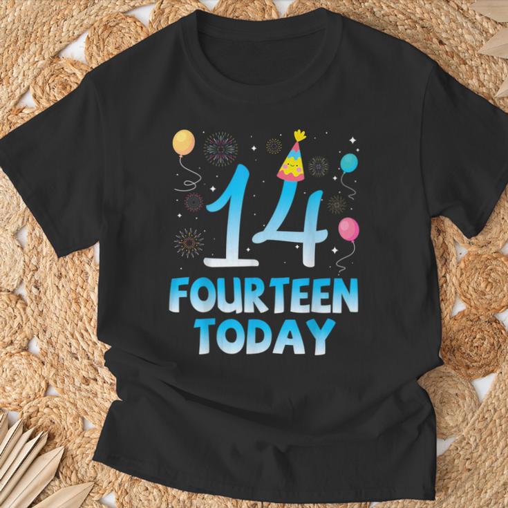 14歳今日私にお誕生日おめでとう彼彼女の息子娘 Tシャツ 高齢者への贈り物