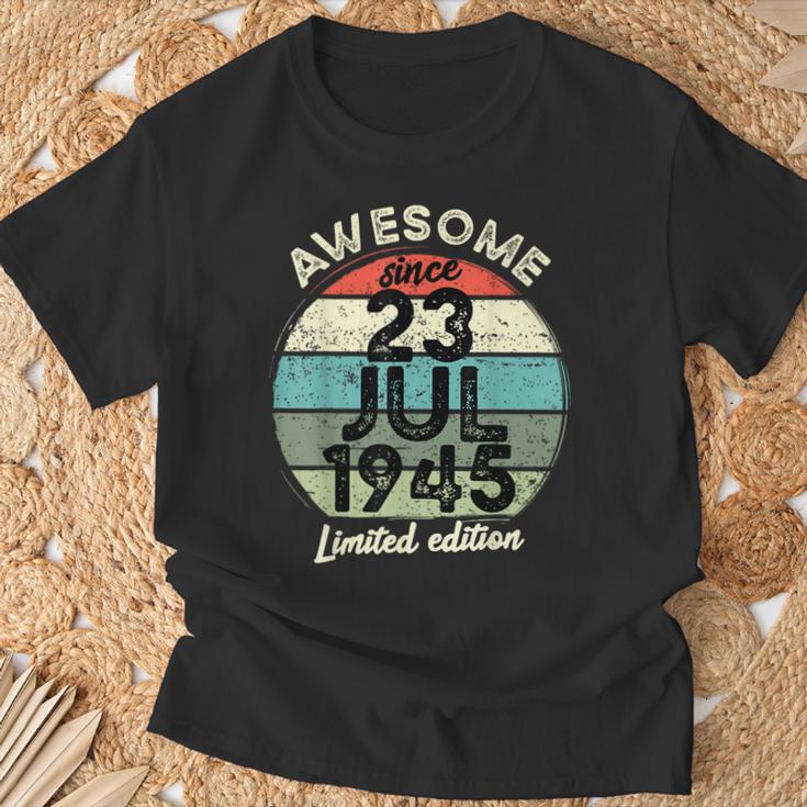 1945年7月23日 80歳の誕生日 80歳 2025年 誕生日 Tシャツ 高齢者への贈り物