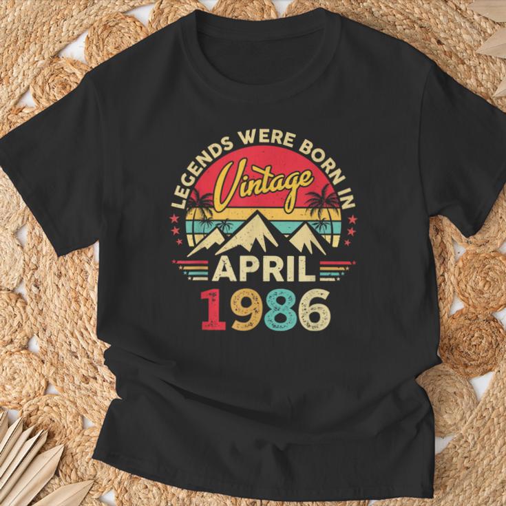1986年4月 レトロサンセットクラシック 40歳40歳の誕生日 Tシャツ 高齢者への贈り物