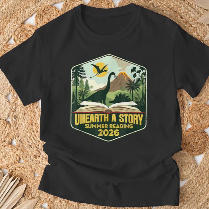 2026 Summer Reading Unearth a Story Teachers Students Book T-Shirt Gifts for Old Men
