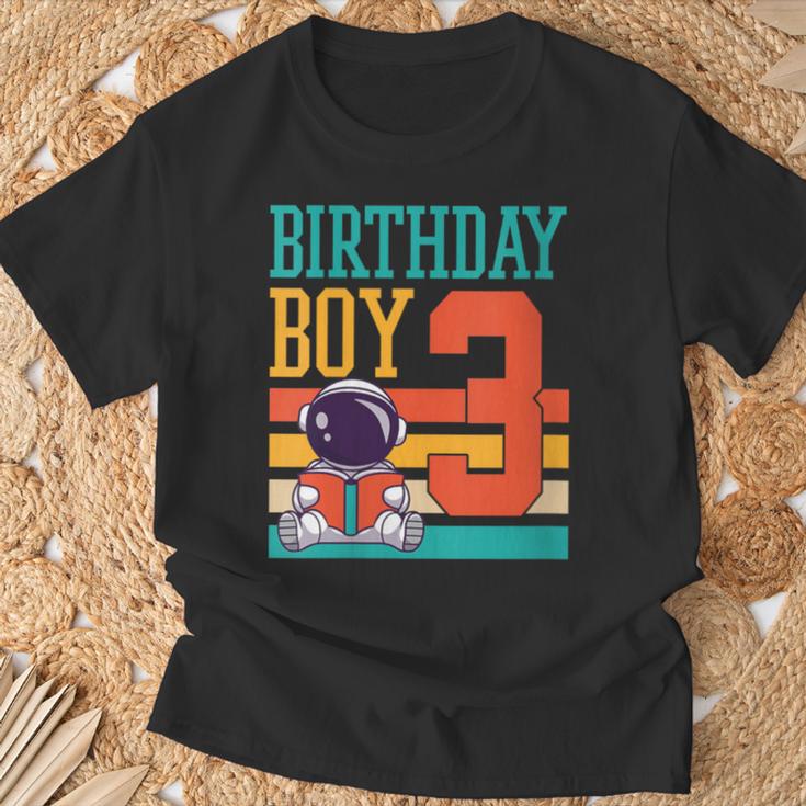 3 Year Old Birthday Boy Book Worm Reading Birthday Party T-Shirt Gifts for Old Men