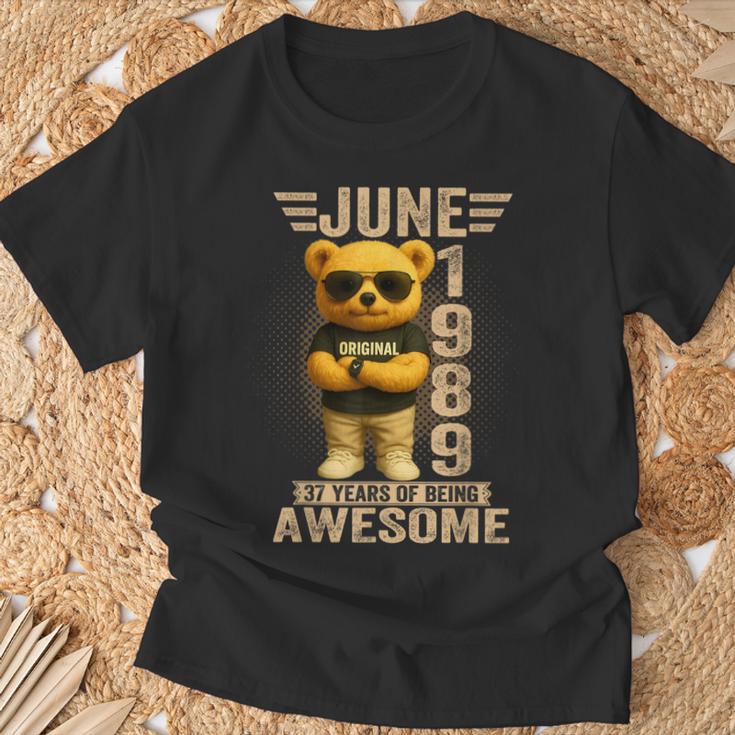 37歳 1989年6月 テディベア 37歳 誕生日 男性 女性 Tシャツ 高齢者への贈り物