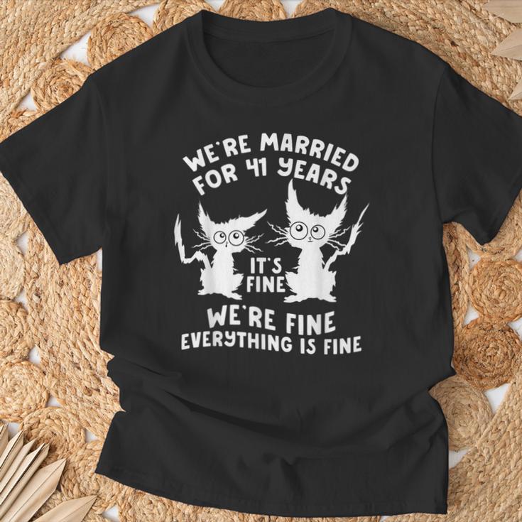 41年目の結婚記念日 結婚41年目 いい猫 面白い Tシャツ 高齢者への贈り物