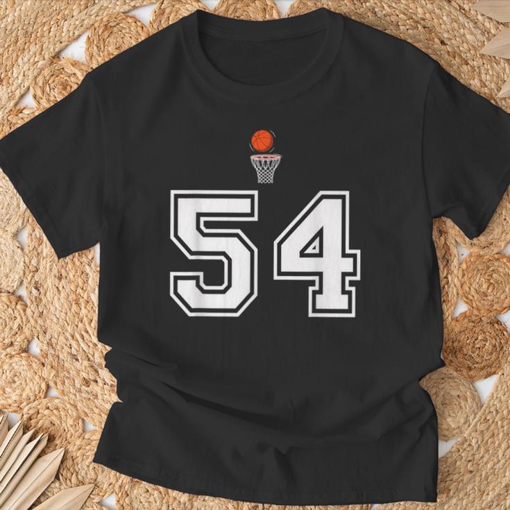 54 番 バスケットボールスタイル ヴィンテージホワイト Tシャツ 高齢者への贈り物