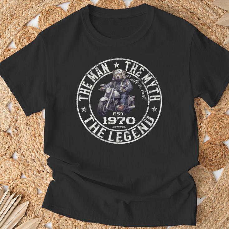 55 歳の誕生日男性オートバイ バイクに乗る人 1970 Tシャツ 高齢者への贈り物