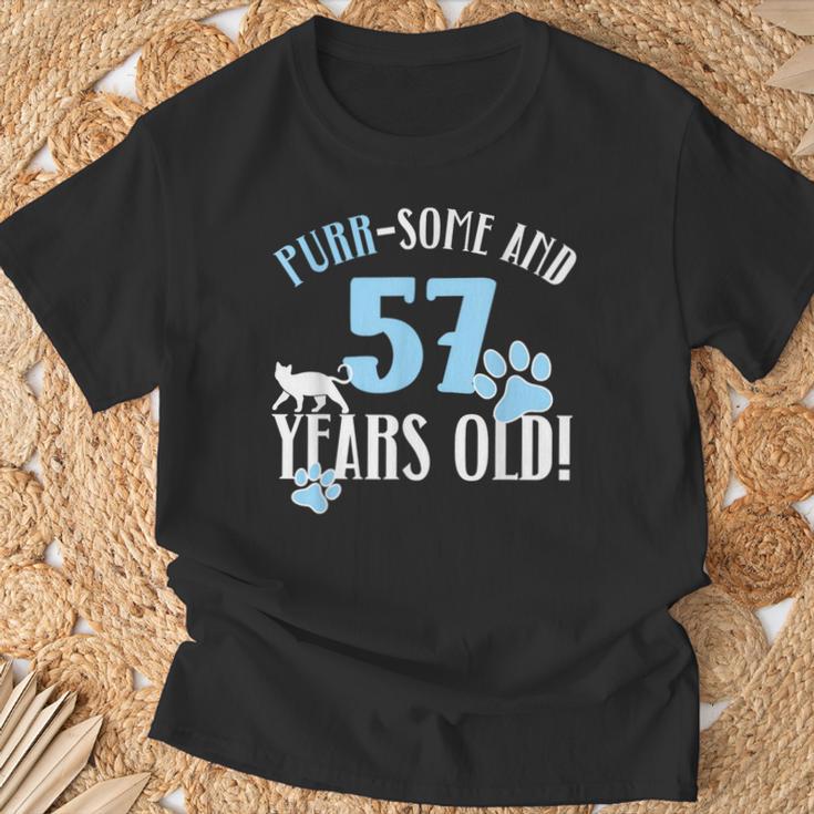 57歳の誕生日 57歳 猫 ママ 猫好き 誕生日 Tシャツ 高齢者への贈り物